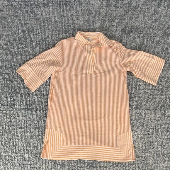 Chic Striped Peach and White Tunic - Picture 9 of 12